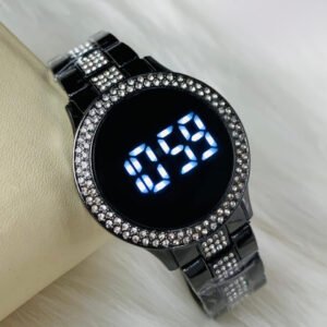 luxury digital led watch – black diamond edition