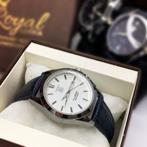 luxury carera calibr watch – blue strap white dial