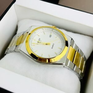 two tone silver & gold chain prx watch – elegant gold dial design (copy)