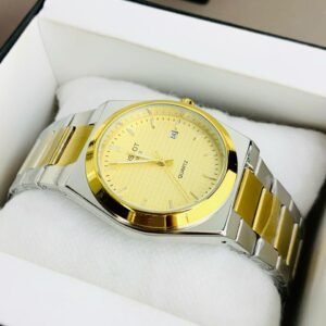 two tone silver & gold chain prx watch – bold blue dial design (copy)