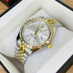two tone rlx limited watch – green dial with silver & gold chain (copy)