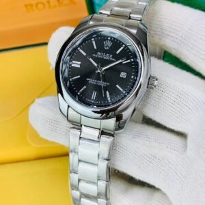rlx limited watch – silver chain with black dial