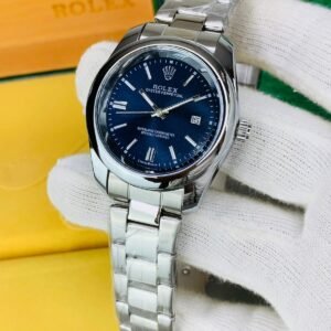 rlx limited watch – silver chain with blue dial