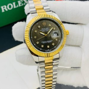 rlx luxury two tone timepiece – black dial edition
