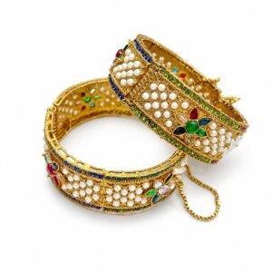 premium pearl kundan bridal bangles